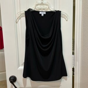 Calvin Klein cowl neck, sleeveless knit top, black size large
